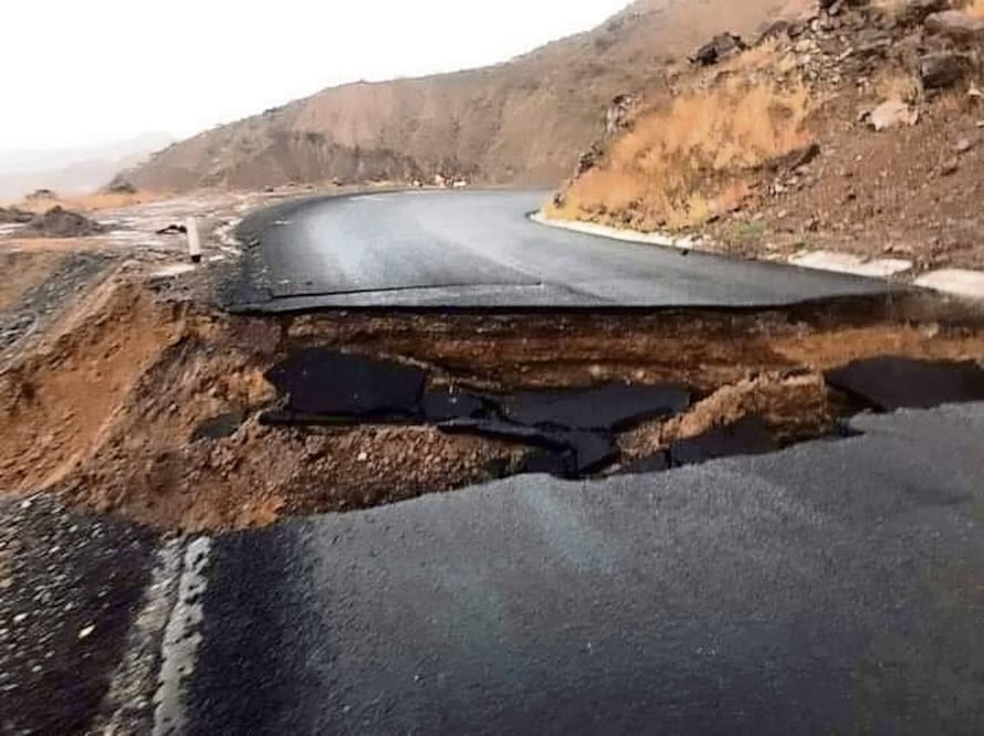 En Mulegé, se registró un corte en la carretera transpeninsular. Foto: Especial