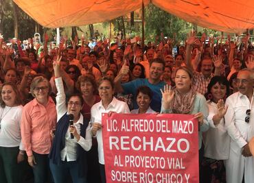 Vecinos se manifiestan en contra del nuevo viaducto Puente de Vigas-Lomas Verdes
