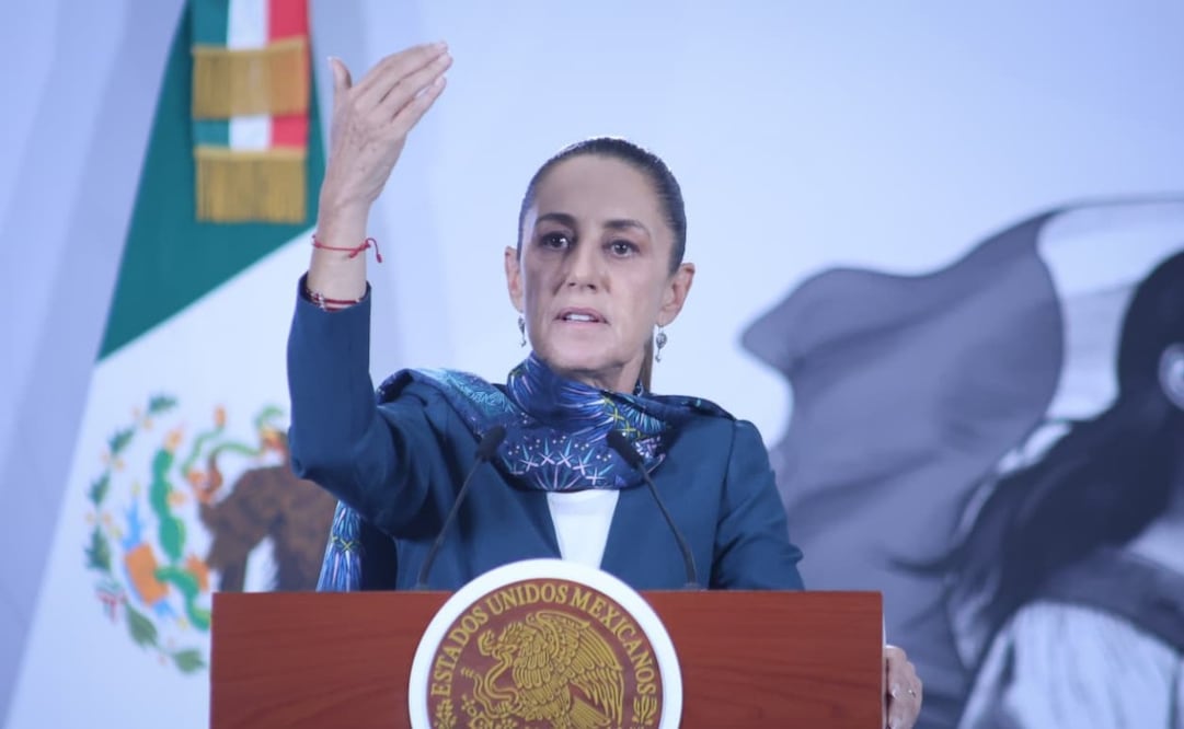 La presidenta Claudia Sheinbaum Pardo durante la “Mañanera del Pueblo” en Palacio Nacional de este 12 de mayo de 2026. Foto: Luis Camacho/ EL UNIVERSAL