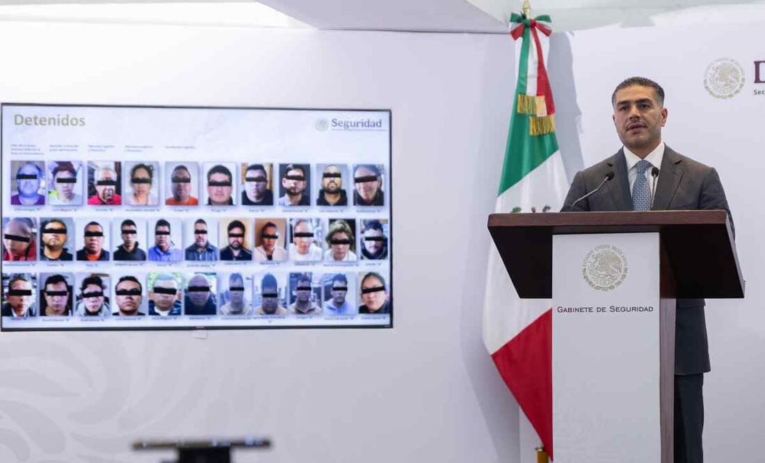 Omar García Harfuch, secretario de Seguridad Ciudadana, informa sobre desarticulación de red de huachicoleo en 3 estados / Foto: Hugo Salvador. EL UNIVERSAL