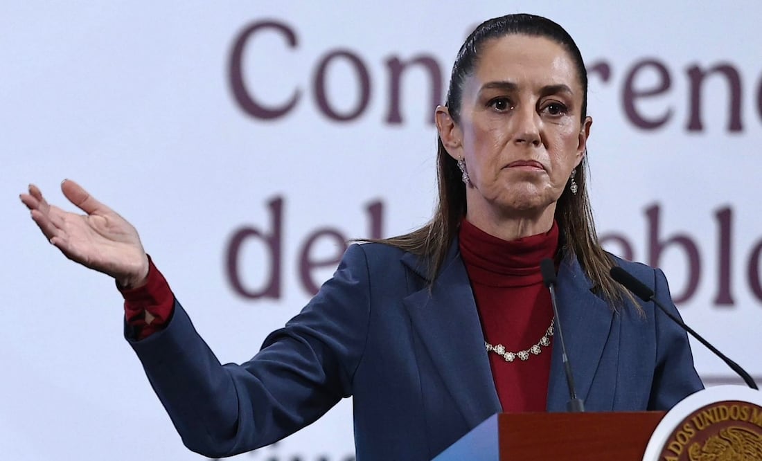 Claudia Sheinbaum en su conferencia matutina en Palacio Nacional. Foto: Berenice Fregoso/EL UNIVERSAL