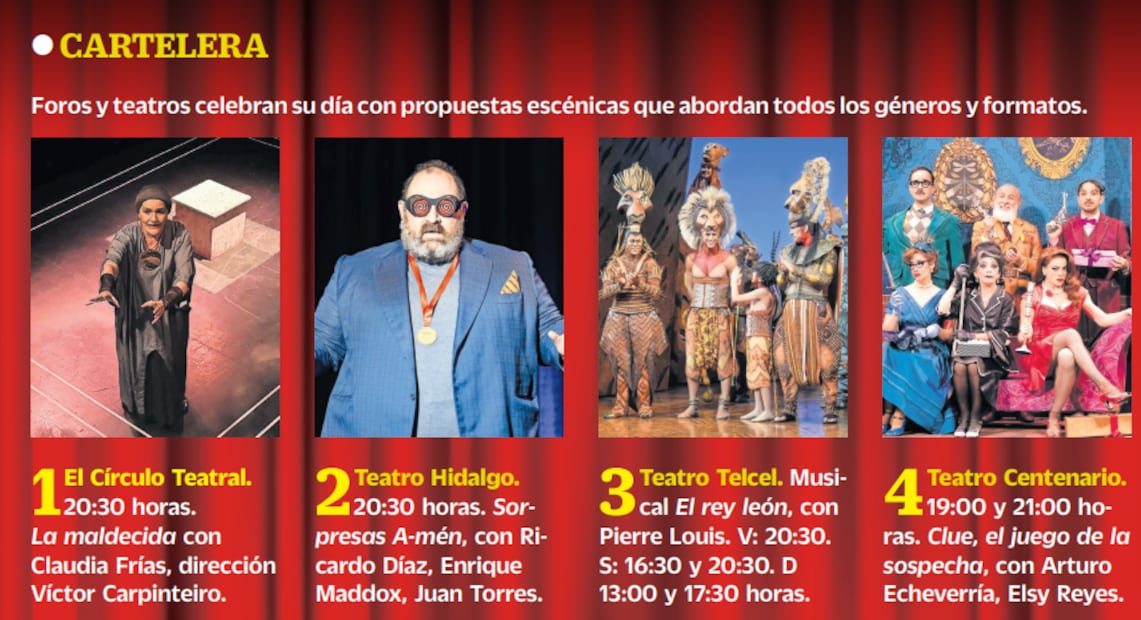 Celebra el Día Mundial del Teatro con esta cartelera.