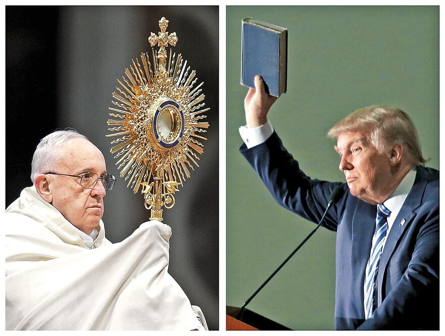 (Izq.) Papa Francisco. (Der.) Donald Trump, candidato republicano (FOTO: MATT ROURKE. AP)