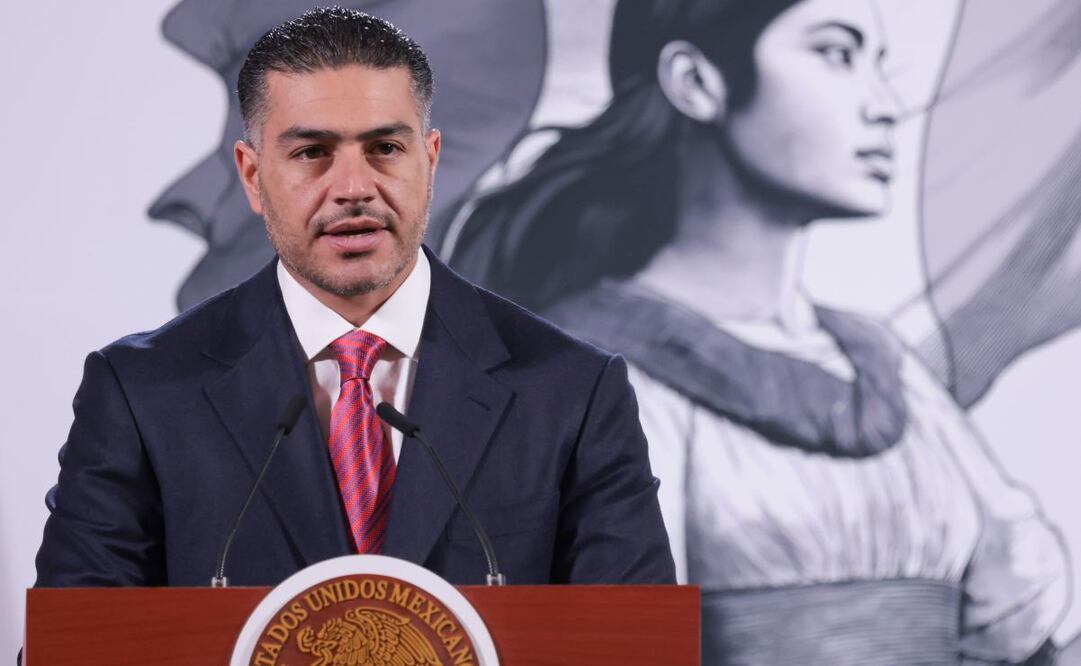 Omar García Harfuch, titular de la SSPC, en la mañanera del 11 de febrero del 2025. Foto: EFE