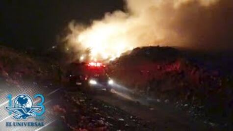 Arde tiradero de Chiconautla, en Edomex