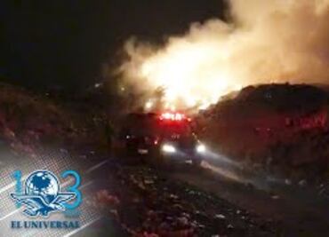 Arde tiradero de Chiconautla, en Edomex