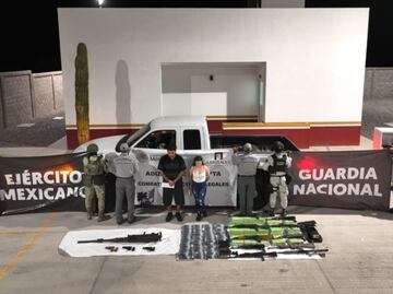 Caen dos en Sonora por intentar ingresar arsenal a México; aseguran 14 armas y 14 mil cartuchos