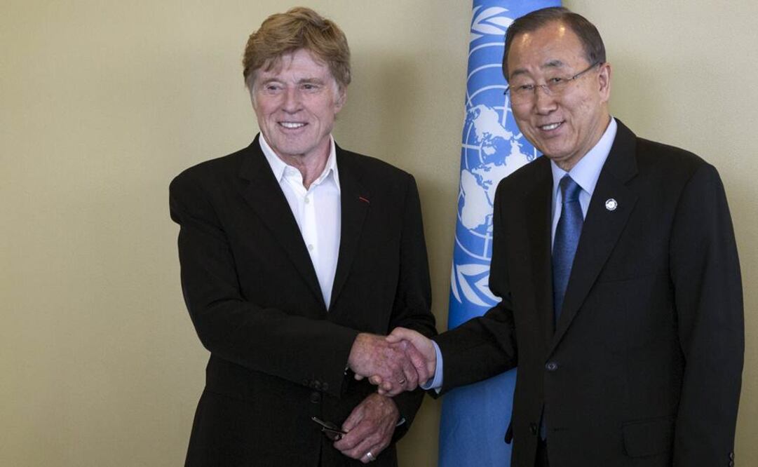 Redford saludó al secretario general de la ONU, Ban Ki-moon Foto:Reuters