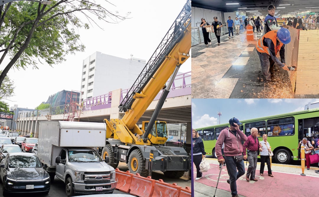 Las obras en el Parque Elevado y la Línea 2 del Metro continúan; la ciclovía ya fue entregada, pero los ciclistas aseguran que hay obstáculos para su funcionamiento. Fotos: Arantxa Meave y Santiago Cadena / EL UNIVERSAL