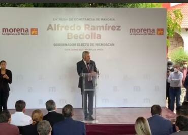 Alfredo Ramírez recibe constancia de mayoría como gobernador electo de Michoacán