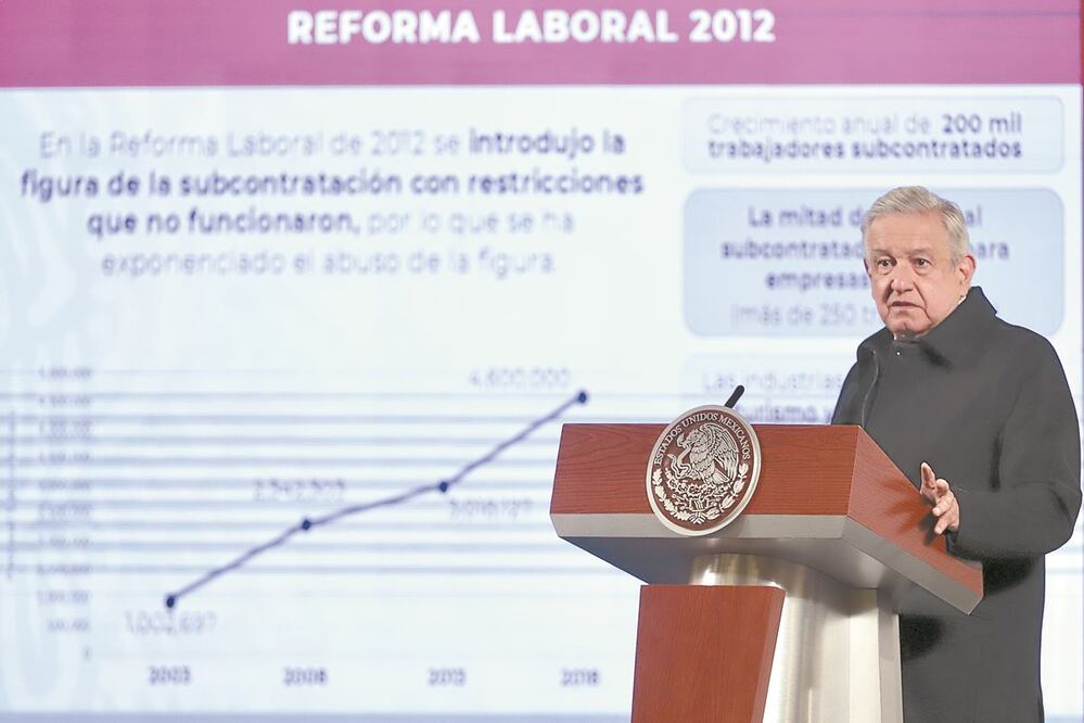 El presidente Andrés Manuel López Obrador especificó que el objetivo de la reforma al outsourcing es que no se abuse de la figura y detallar en qué condiciones se permitirá. BERENICE FREGOSO. EL UNIVERSAL