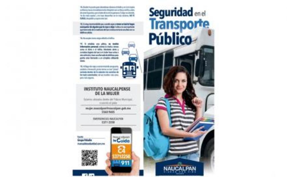 Policías de género invitan a denunciar acoso en transporte de Naucalpan