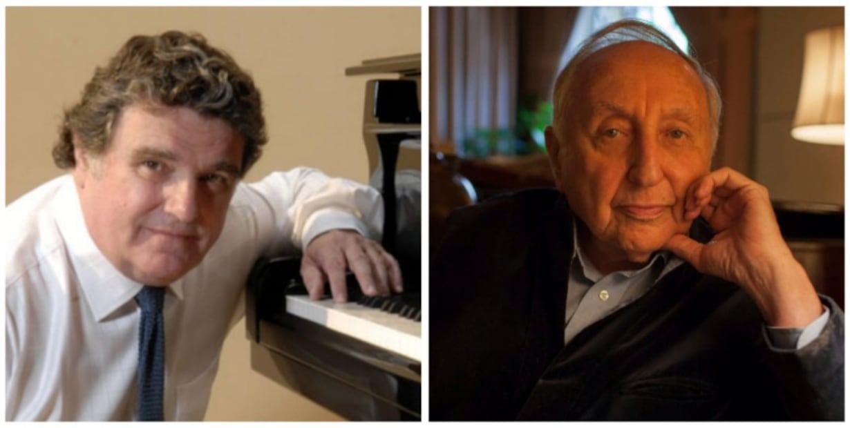 Jean-Bernard Pommier brilló como intérprete de Mozart y Beethoven bajo la batuta de Karajan, Boulez y Muti, mientras que Seymour Bernstein transformó el retiro de los escenarios en una celebrada carrera como maestro y divulgador musical seguido por nuevas generaciones en YouTube y el cine documental. Crédito: Cortesía de Lázaro Azar.