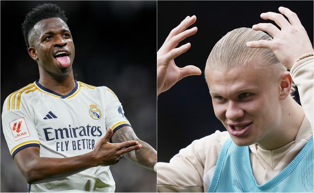 Vini Jr. y Erling Haaland se enfrentan hoy en la Champions League. FOTO: ESPECIAL