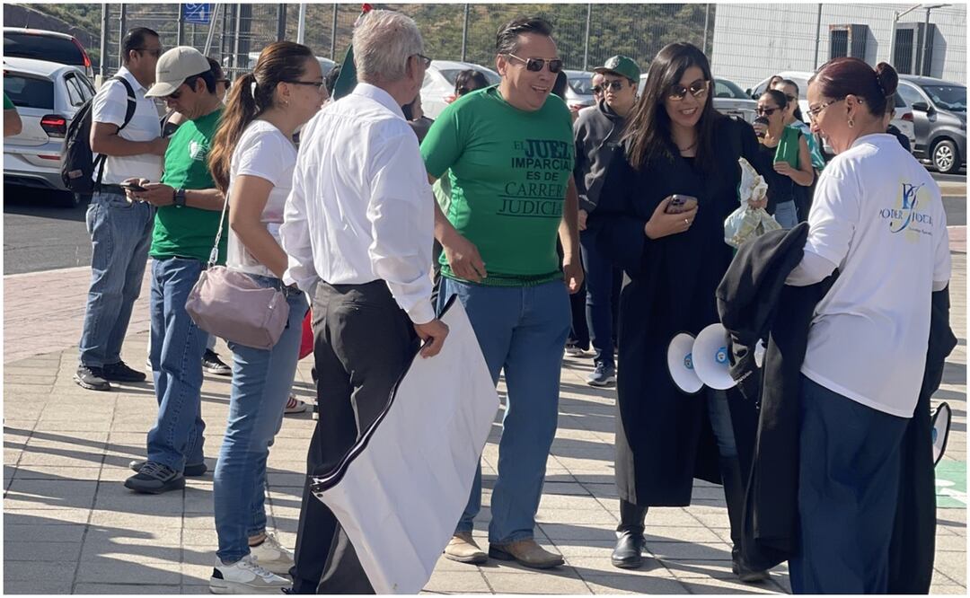 Jueces y magistrados marcharon este 19 de octubre en Guanajuato contra la Reforma Judicial. Foto: Xóchitl Álvarez / EL UNIVERSAL