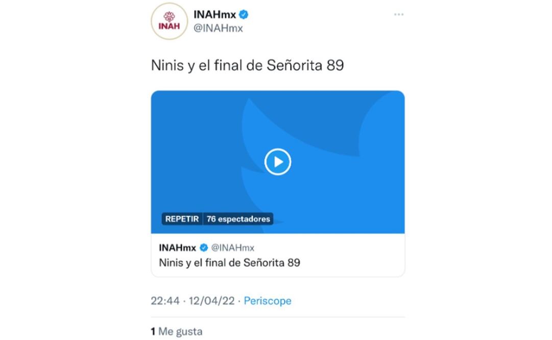 Foto: Captura de pantalla. vía Twitter del INAH 