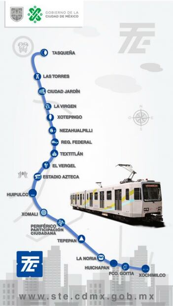 Tren Ligero cerrará de Tasqueña a Estadio Azteca hasta fin de año