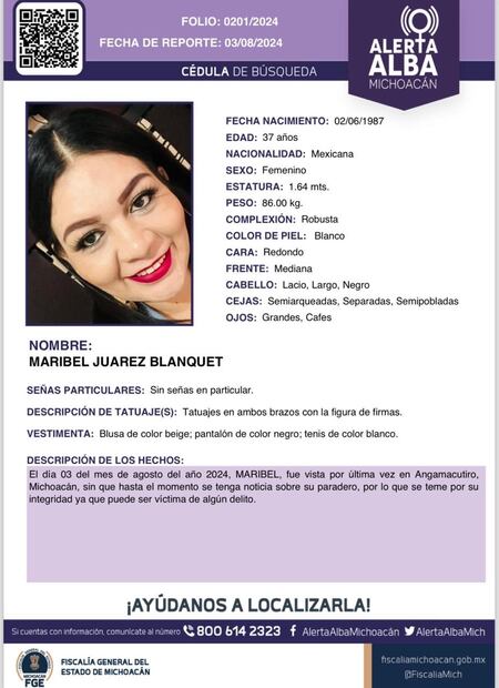 Maribel Juárez Blanquet, exalcaldesa de Angamacutiro, Michoacán. Foto: Facebook y Especial