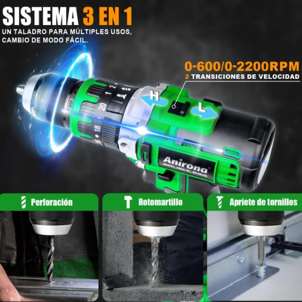 taladro con doble bateria