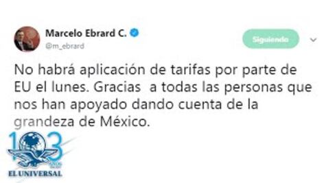 México y EU alcanzan acuerdo para suspender aranceles 