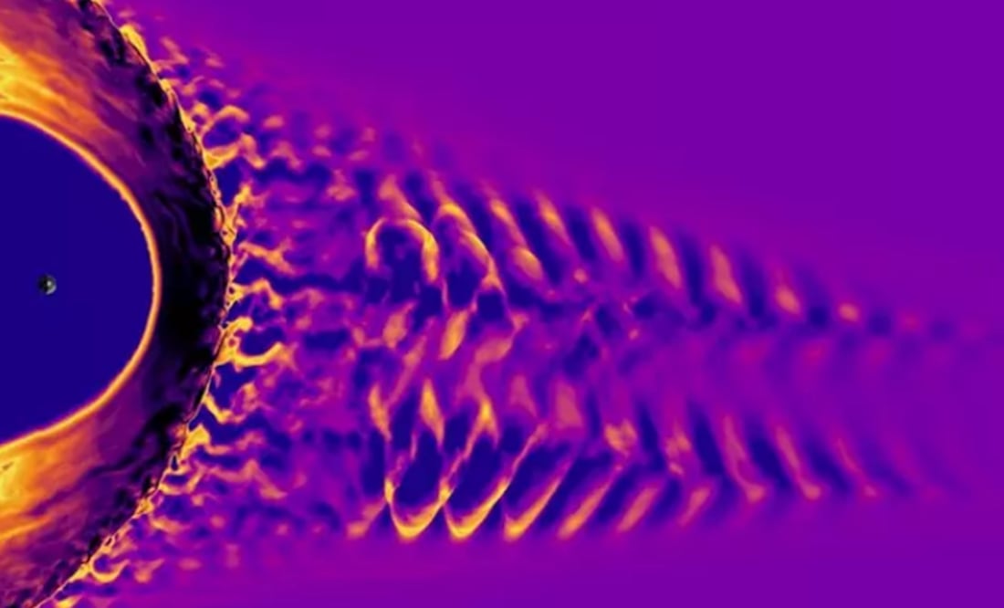 Frente de onda de choque en el campo magnético de la Tierra. Foto: UNIVERSITY OF HELSINKI