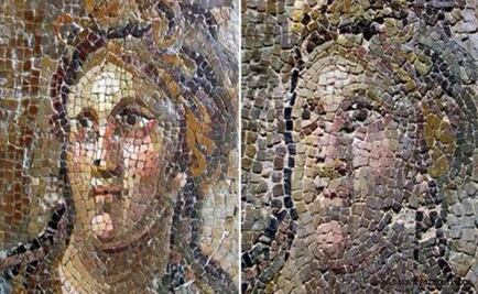 Arruinan mosaicos romanos al estilo "Ecce Homo"