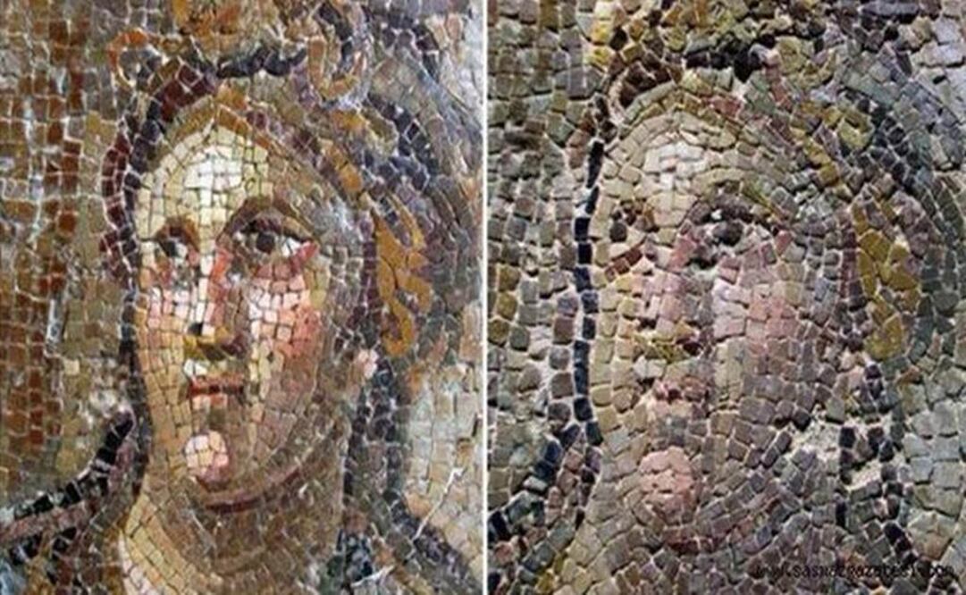 Arruinan mosaicos romanos al estilo "Ecce Homo"