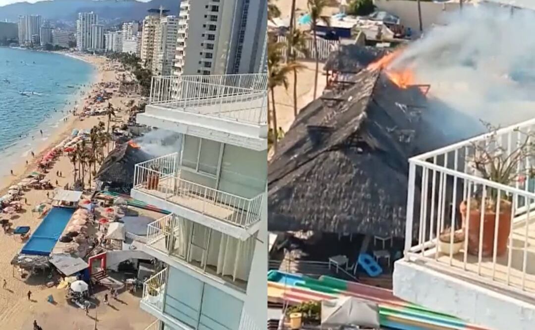 Incendio en el parque acuático El Rollo en Acapulco. Foto: Captura de video