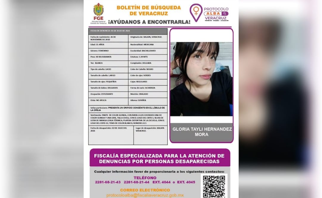 Familia pide intensificar la búsqueda de Gloria Tayli en Veracruz
Foto: Especial.