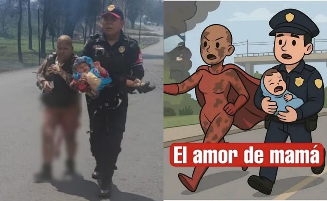 Usuarios en redes rinden tributo a la mujer que salvó a su nieta en la explosión de pipa en Iztapalapa. Foto: Redes sociales