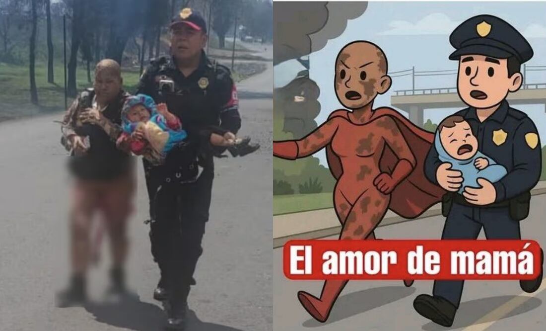 Usuarios en redes rinden tributo a la mujer que salvó a su nieta en la explosión de pipa en Iztapalapa. Foto: Redes sociales