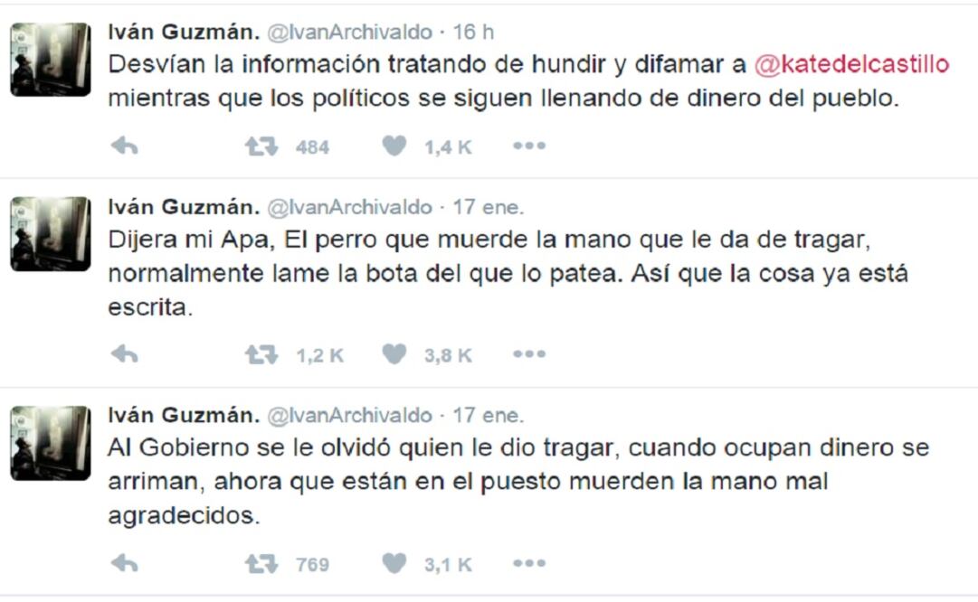 On January 17, the following tweet was posted from the same account: “The government has forgotten who fed it, when they need money they seek help, but once in power they bite the hand. Ungrateful”. (Photo: Taken from Twitter @lvanArchivaIdo) 