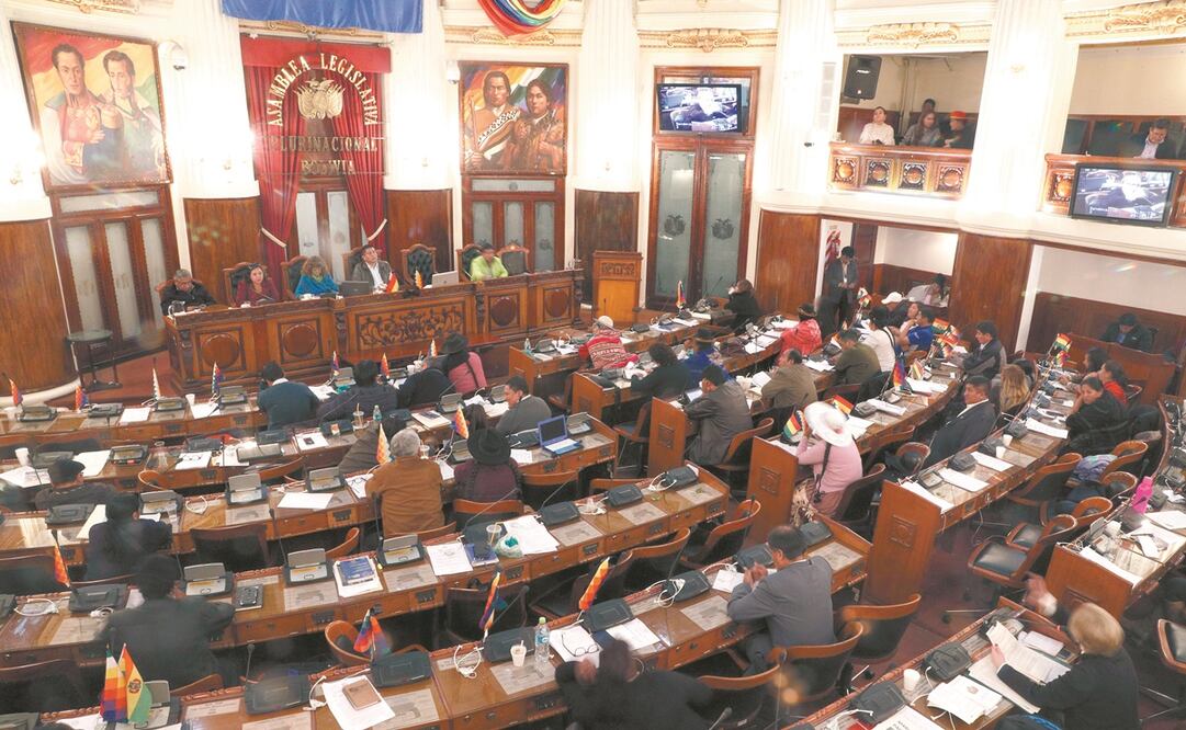 Legisladores aprobaron ayer en La Paz, Bolivia, una ley que protege a líderes como Morales. Sin embargo, el gobierno proclamado dijo que no la promulgaría. Foto: JUAN KARITA. AP