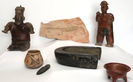 México recupera 110 piezas arqueológicas y un fósil