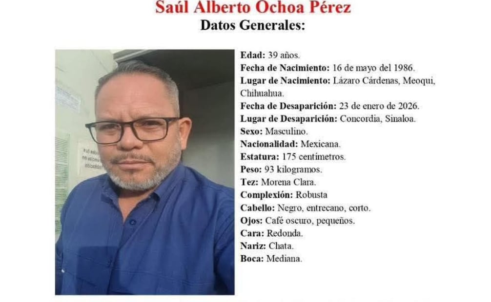 Ficha de búsqueda de trabajador de proyecto minero Vizsla (29/01/2026). Foto: Especial