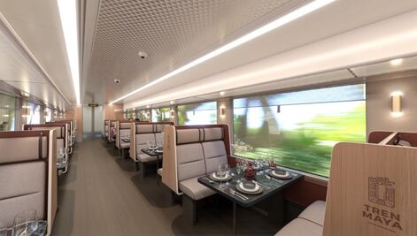 De primera clase, con camarotes, restaurantes y ducha privada: así son los vagones del Tren Maya