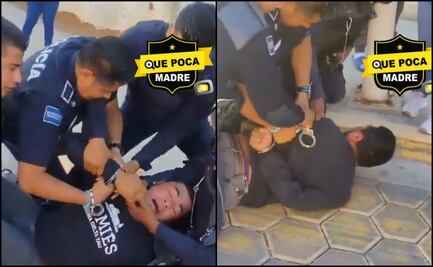 Policías someten con excesiva fuerza a hombre por decirles que se pongan a trabajar en Coxcatlán, Puebla; video se vuelve viral