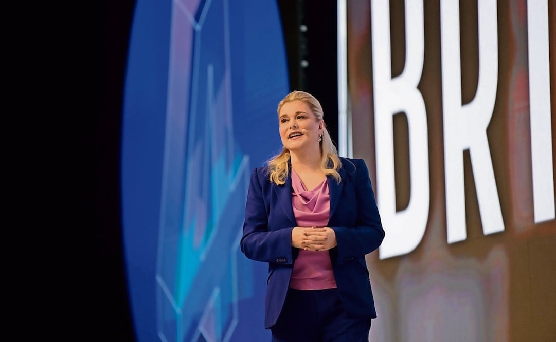 La gobernadora Maru Campos destacó en el Centro de Convenciones los avances en inversión y seguridad. Foto: Especial
