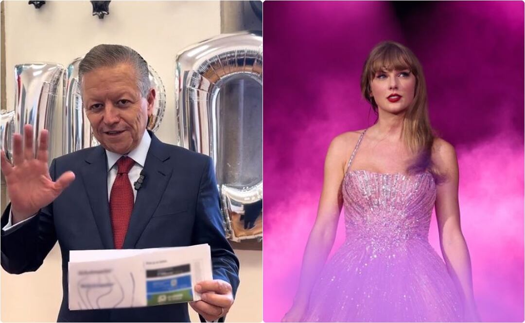 El ministro Arturo Zaldívar recibió boletos para el concierto de Taylor Swift por su cumpleaños. / Foto: TikTok  Arturo Zaldívar y Twitter Taylro Swift.
