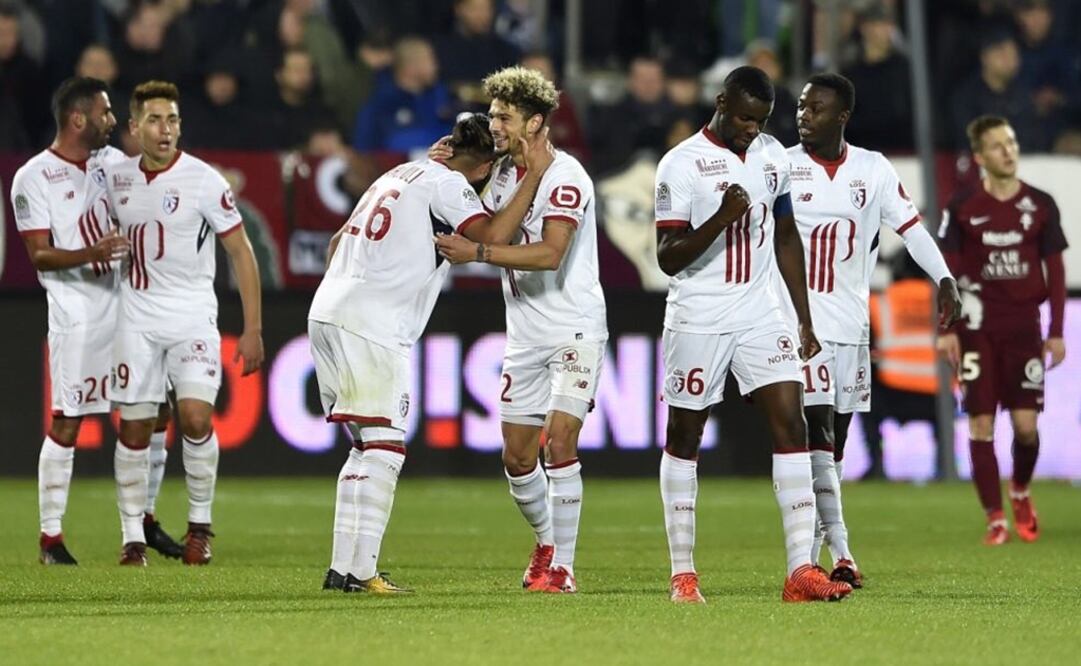 Especial. Jugadores de Lille festejando una anotación