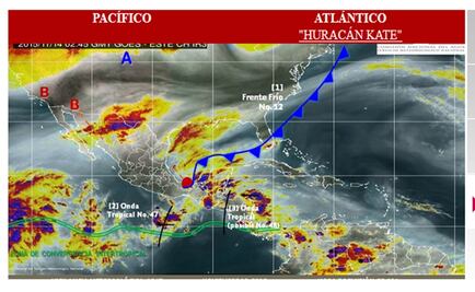 Frente frío 12 causará lluvias fuertes en el sureste del país