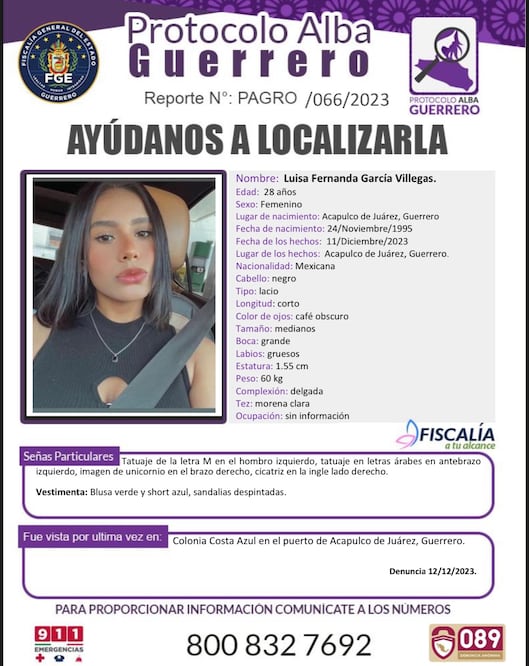 Luisa Fernanda García Villegas, qué sabemos de su caso en Acapulco