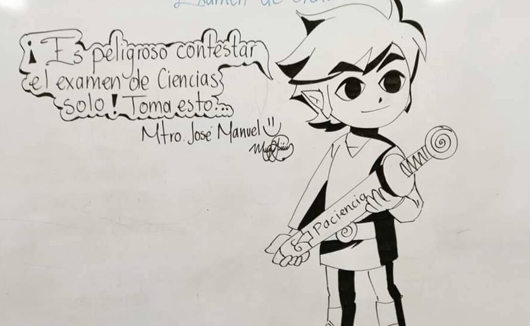 Docente motiva a sus alumnos dibujando un meme distinto todos los días