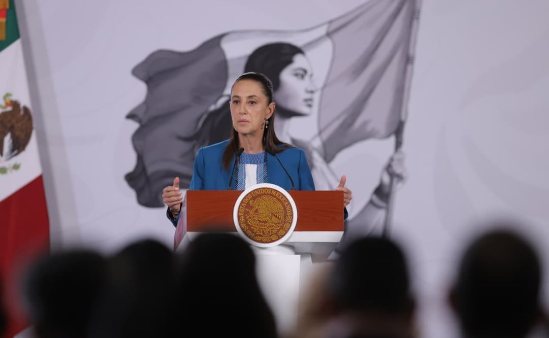 La presidenta Claudia Sheinbaum en la “Mañanera del Pueblo” del 15 de julio de 2026 en Palacio Nacional. Foto: Gabriel Pano/ EL UNIVERSAL