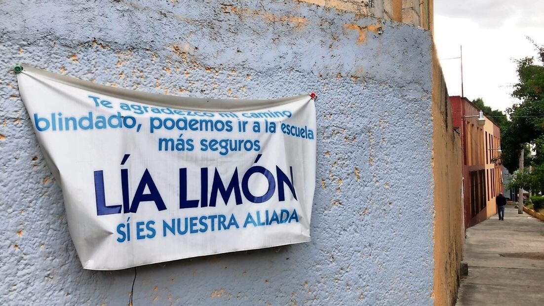 La edil de Álvaro Obregón también cuenta con mantas de apoyo. Foto: Atenea Campuzano / El Universal