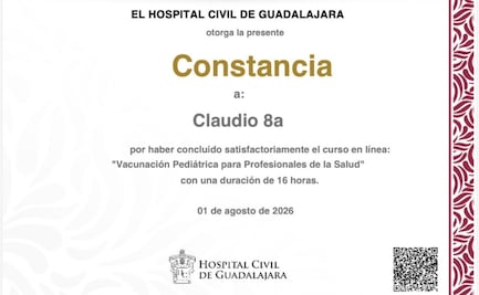 Claudio Ochoa exhibe fallas en plataforma Saberes, vinculada a Territorium Life; se certifica en vacunación pediátrica, sin cursar taller