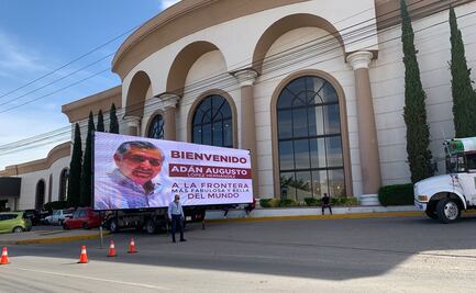 Al grito de ¡presidente, presidente!, reciben a Adán Augusto López en Ciudad Juárez 