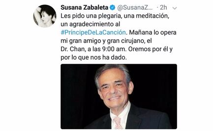 Revela Zabaleta operación a José José; borra el "tuit"