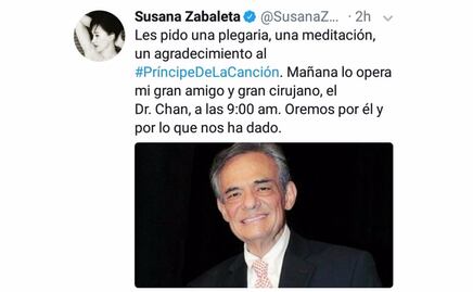 Revela Zabaleta operación a José José; borra el "tuit"