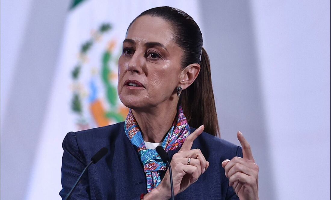 La presidenta Claudia Sheinbaum Pardo durante la mañanera del 4 de septiembre de 2025. Foto: Berenice Fregoso/EL UNIVERSAL